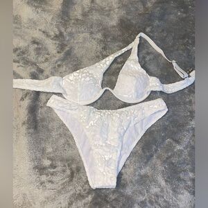SHEIN white cheetah bikini set